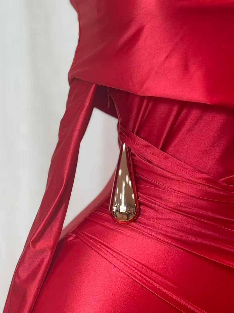 Scarlet Whisper Mini Dress