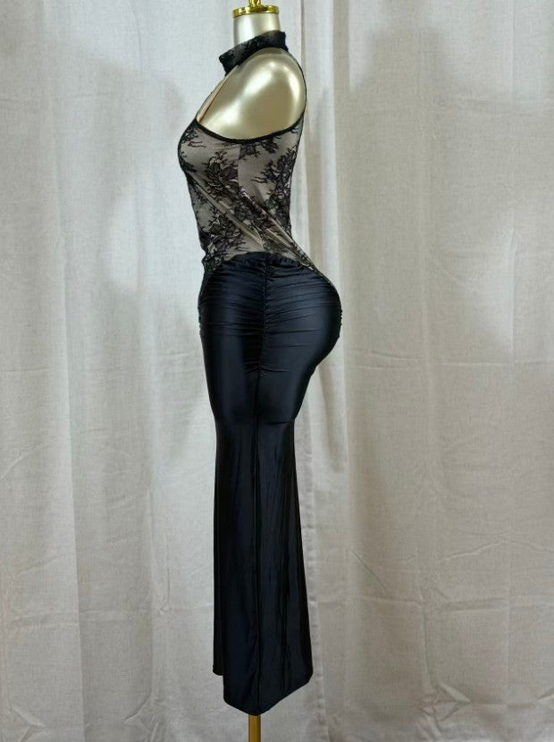 Crimson Lace Hourglass Dress