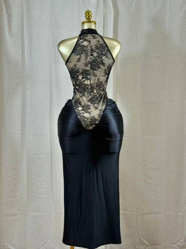 Crimson Lace Hourglass Dress