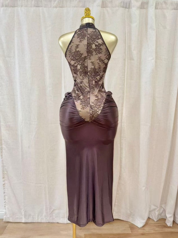 Crimson Lace Hourglass Dress