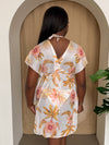 Tropical Bloom Sheer Tie-Waist Cover-Up