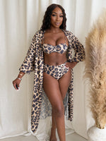 Wild Luxe Leopard Print Kimono Cover-Up