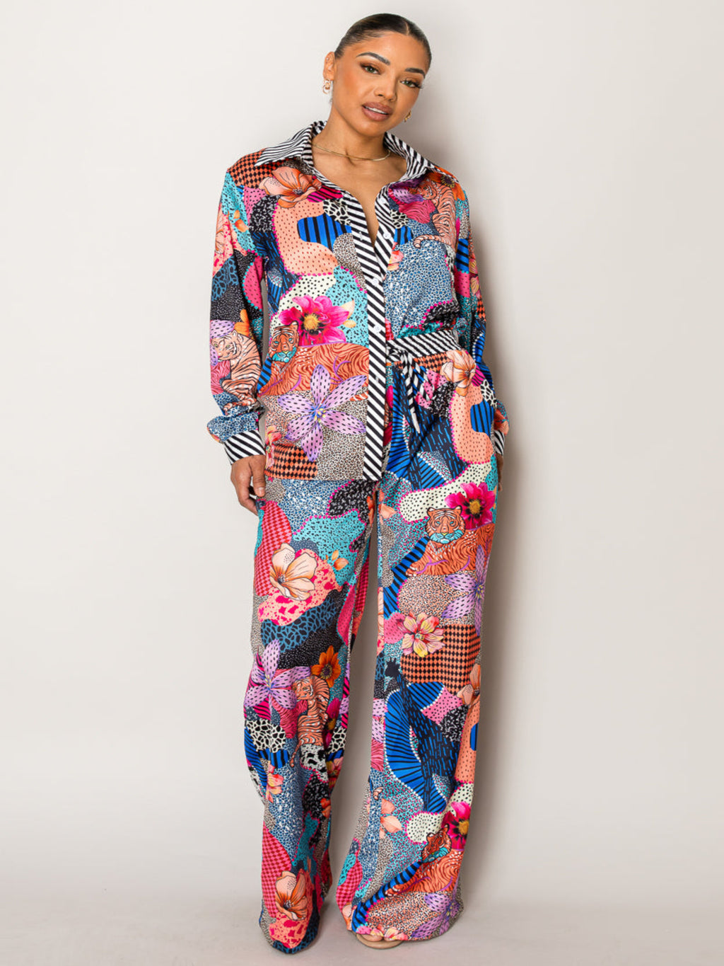 Endless Moon floral resort wear co-ord with abstract print details
