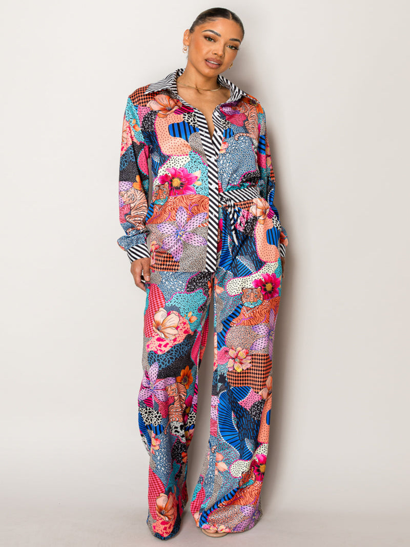 Endless Moon floral resort wear co-ord with abstract print details