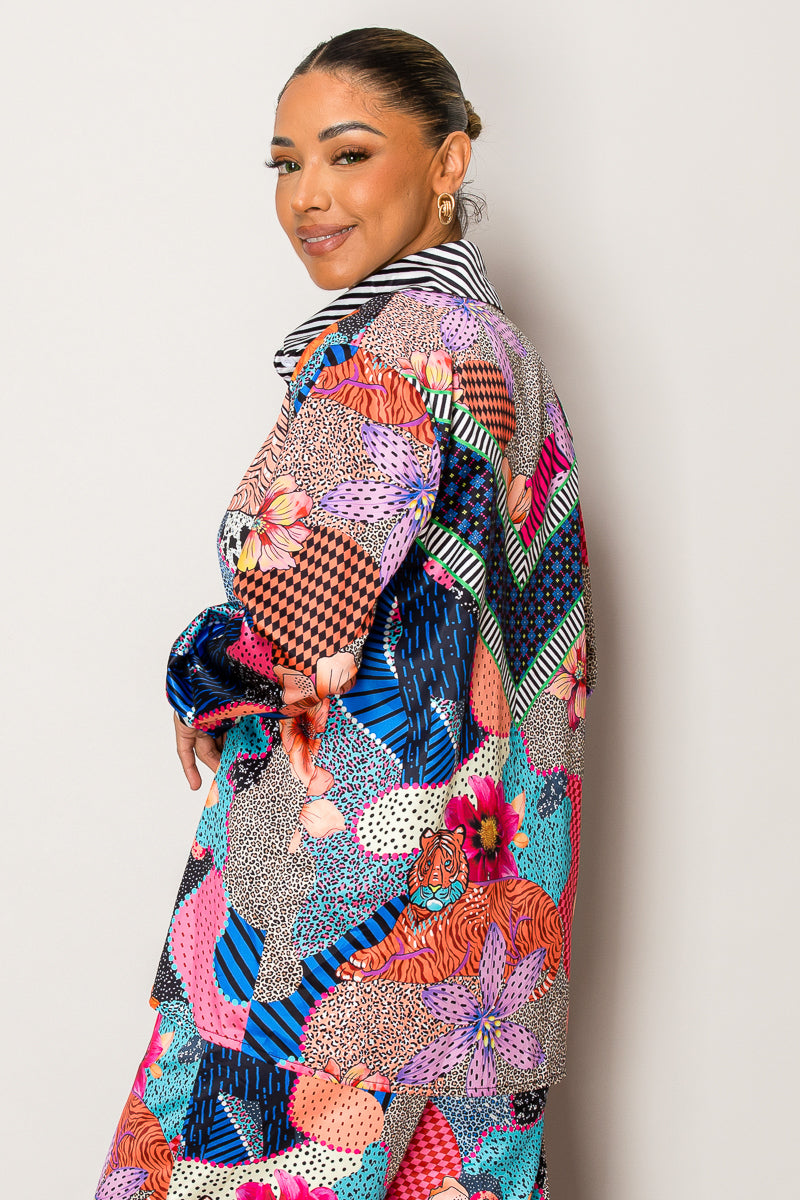 Vibrant full-length matching set for resort boutiques