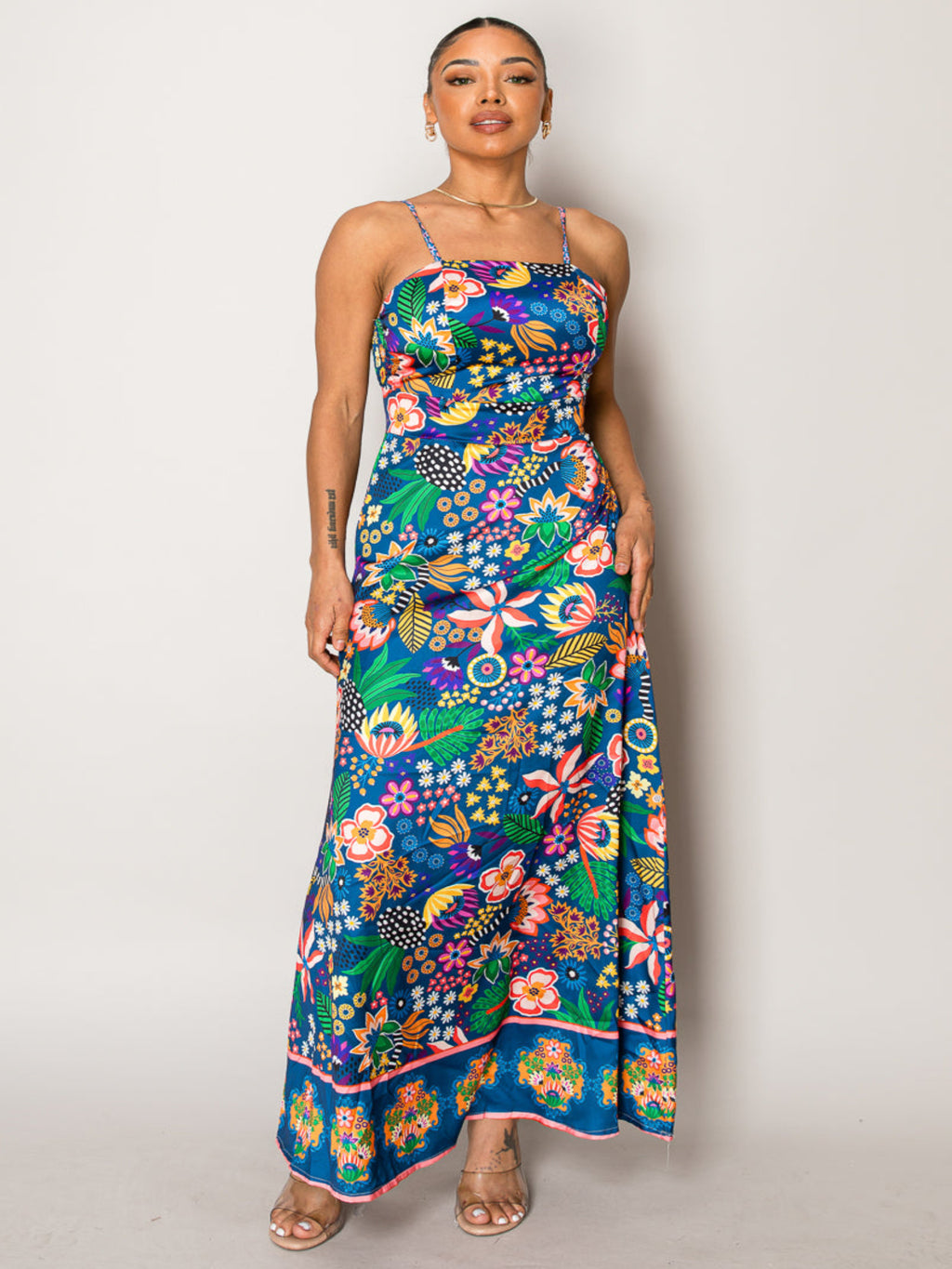 Endless Moon floral resort maxi dress with spaghetti straps