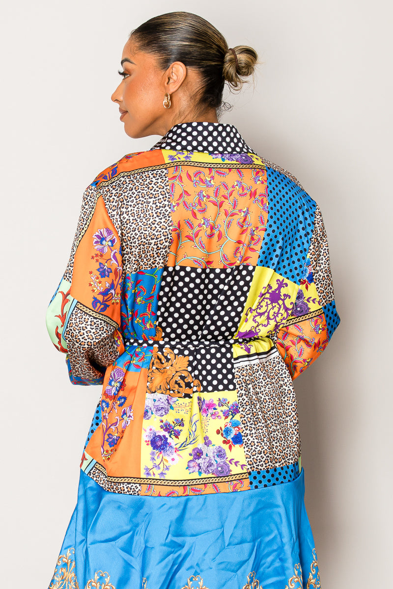 Endless Moon patchwork co-ord set for boutique resort collections