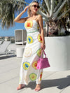 Exotic Elegant Bloom Floral Resort Wear Maxi Dress