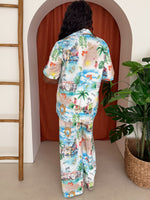 Vibrant Island Inspired Pant And Shirt Resort Wear Set