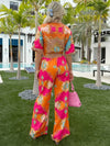 Colorful Bohemia Leopard Print Pant And Shirt Resort Wear Set