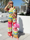 Tropical Paradise Fiesta Floral Pant And Shirt Resort Wear Set