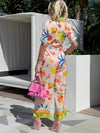 Tropical Oasis Citrus Orchard Fruit Resort Wear Jumpsuit