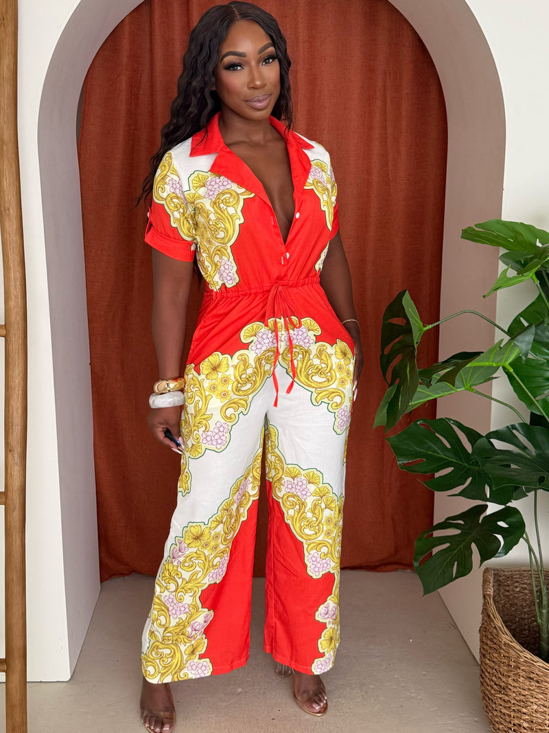 Summer Splendor Floral Fusion Stylish Print Resort Wear Jumpsuit
