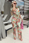 Vibrant Tropical Fun and colorful Pant And Shirt Resort Wear Set