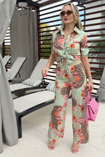 Vibrant Tropical Fun and colorful Pant And Shirt Resort Wear Set