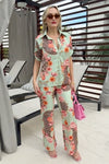 Vibrant Tropical Fun and colorful Pant And Shirt Resort Wear Set