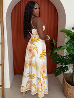 Tropic Island Floral Print Paradise Resort Wear Maxi Dress