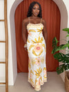 Tropic Island Floral Print Paradise Resort Wear Maxi Dress