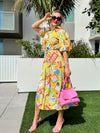 Summer Color Pop Chic Geometry Resort Wear Maxi Dress