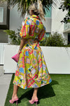 Summer Color Pop Chic Geometry Resort Wear Maxi Dress