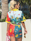 Retro Tropical Dream Pop Island Short and Shirt Resort Wear Set