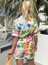 Vibrant Vacation Tropic Short and Shirt Resort Wear Set