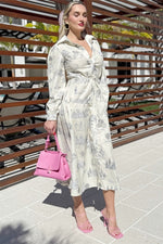 Elegant button-up dress with drawstring waist