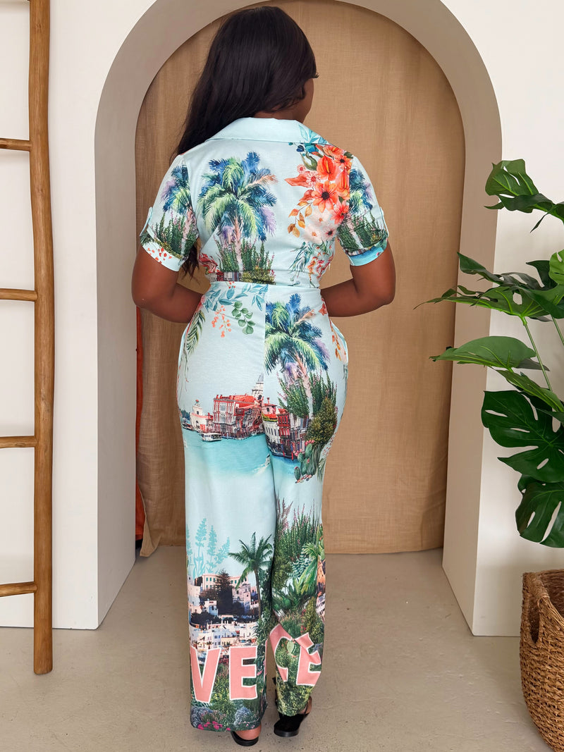 Venice View Printed Resort Jumpsuit