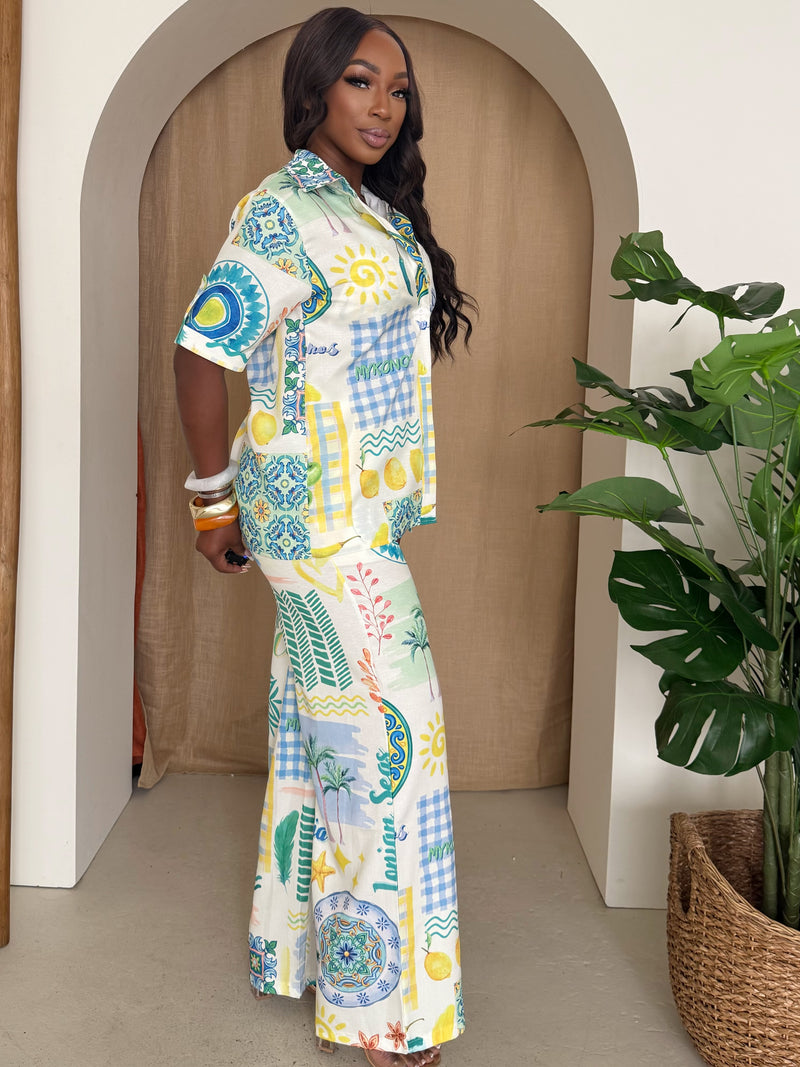 Santorini Sun Print Resort Set