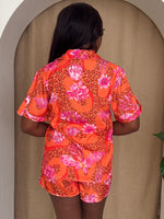 Tropical Resort Shorts Set – Bold Floral & Leopard Vacation Set