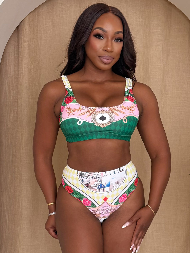 Mediterranean Baroque High-Waist Bikini Set