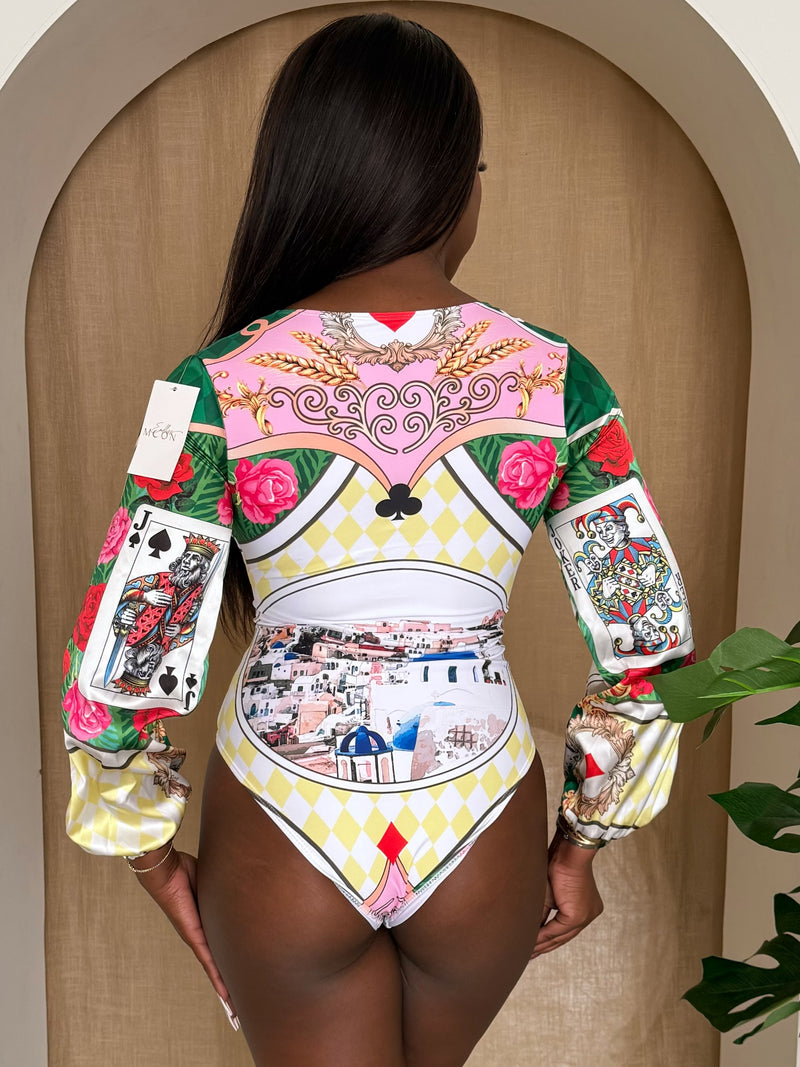 Mediterranean Baroque Long Sleeve One-Piece Swimsuit
