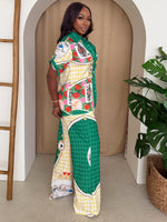 Monaco Luxe | Printed Button-Up Resort Shirt & Wide Leg Pant Set