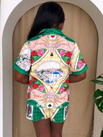 Monaco Royale | Printed Button-Up Resort Shirt & Drawstring Shorts Set