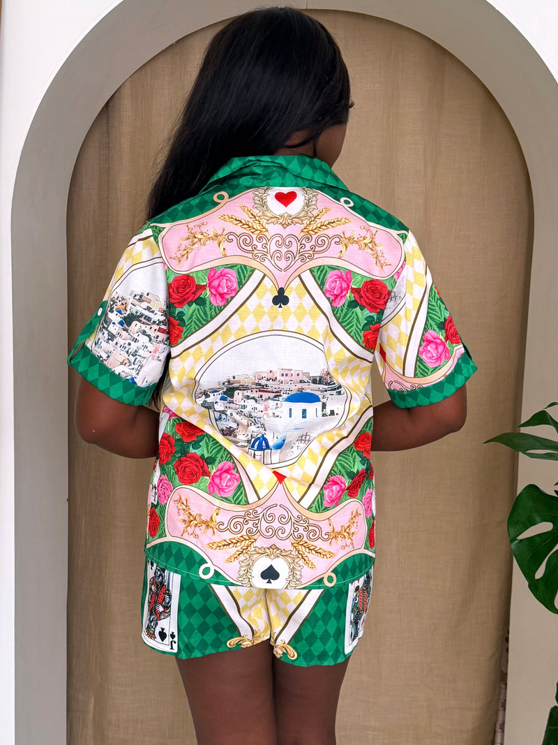Monaco Royale | Printed Button-Up Resort Shirt & Drawstring Shorts Set