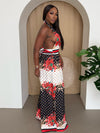 Midnight Rose Halter Neck Wide-Leg Jumpsuit