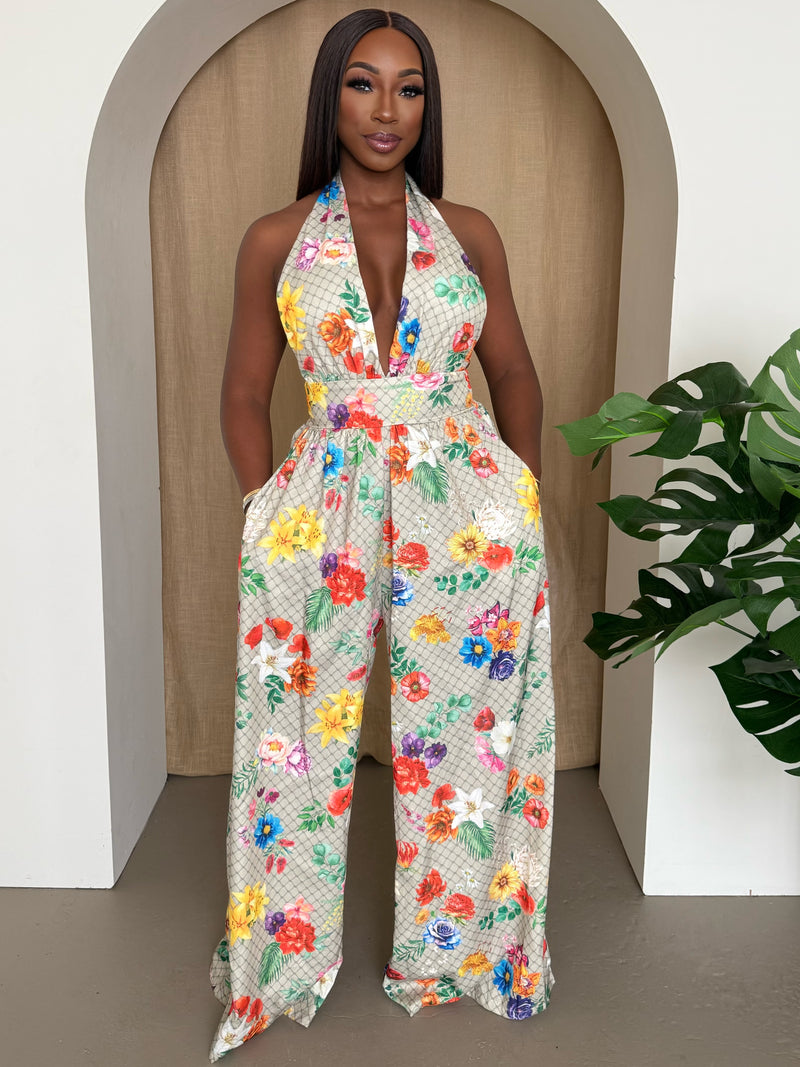 Garden Bloom Halter Jumpsuit