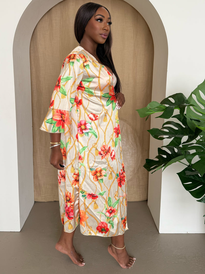 Sunset Bloom Kimono Cover-Up