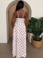 Cherry Print Spaghetti Strap Maxi Dress