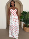 Cherry Print Spaghetti Strap Maxi Dress
