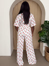 White Playful Red Cherry Print Set