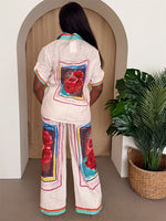 Tropical Rose Print Shirt & Pant Set