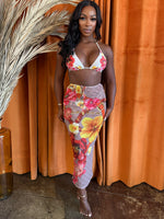 Mesh midi cover-up skirt