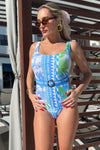 Tropical Print Vacation Vibes One-Piece Swimsuit with Stylish Fit