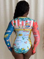 Summer Oceanic Dream Resort Wear Longsleeve Swimwear One Piece