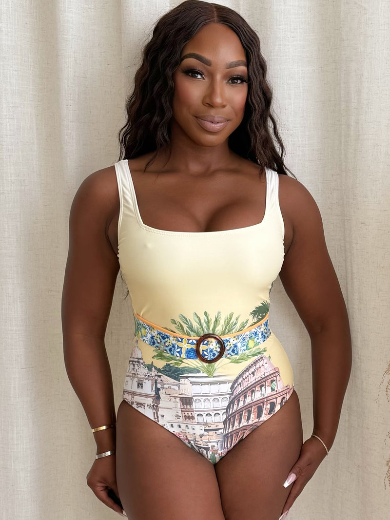 Vibrant Beautifully Colosseum Resort Wear Swimwear One Piece