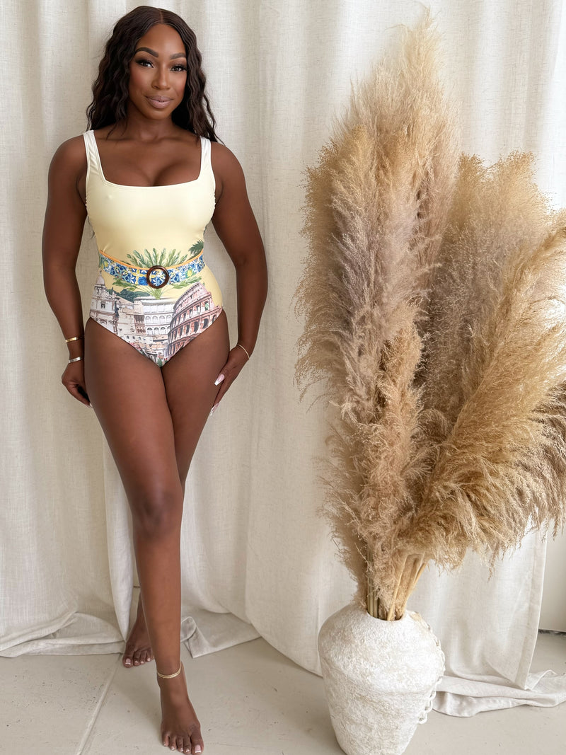 Vibrant Beautifully Colosseum Resort Wear Swimwear One Piece
