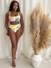 Fun Playful Floral Pattern Resortesort Wear Swimwear Bikini