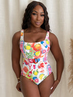 Sunny Colorful Fruits Resort Wear Swimwear One Piece