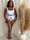 Summer Serenity Leaf Pattern Resort Wear Swimwear One Piece